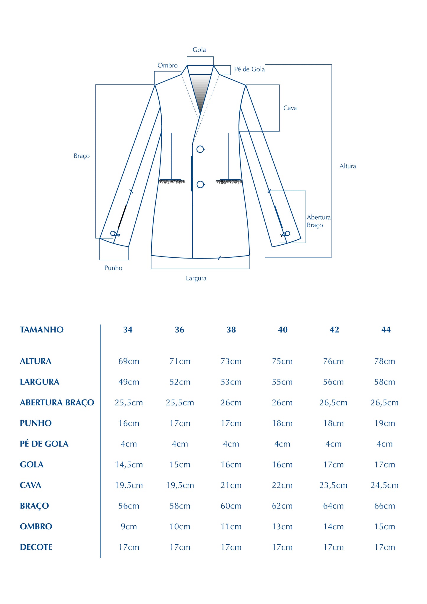 Blazer sem Lapela