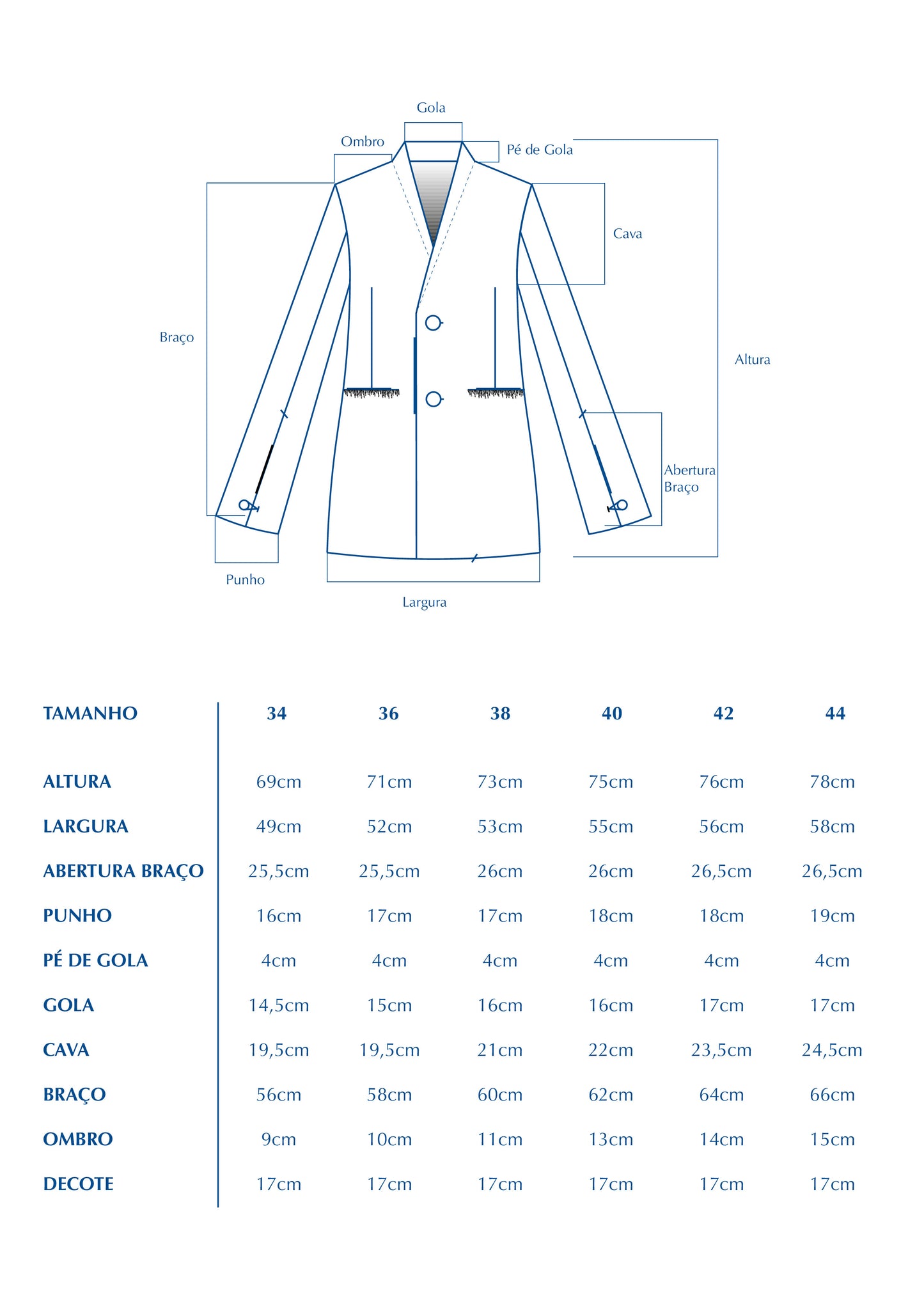 Blazer sem Lapela